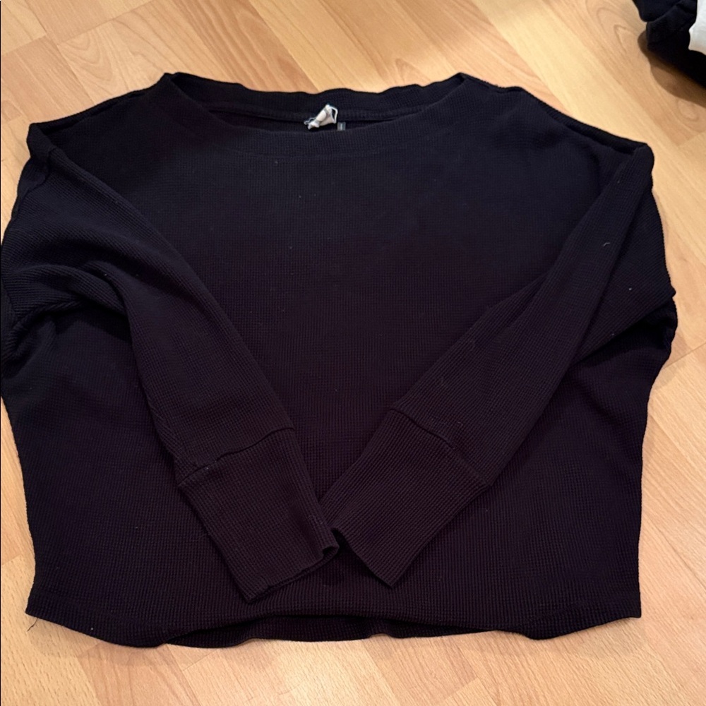 Anthropologie Black Long Sleeve Top